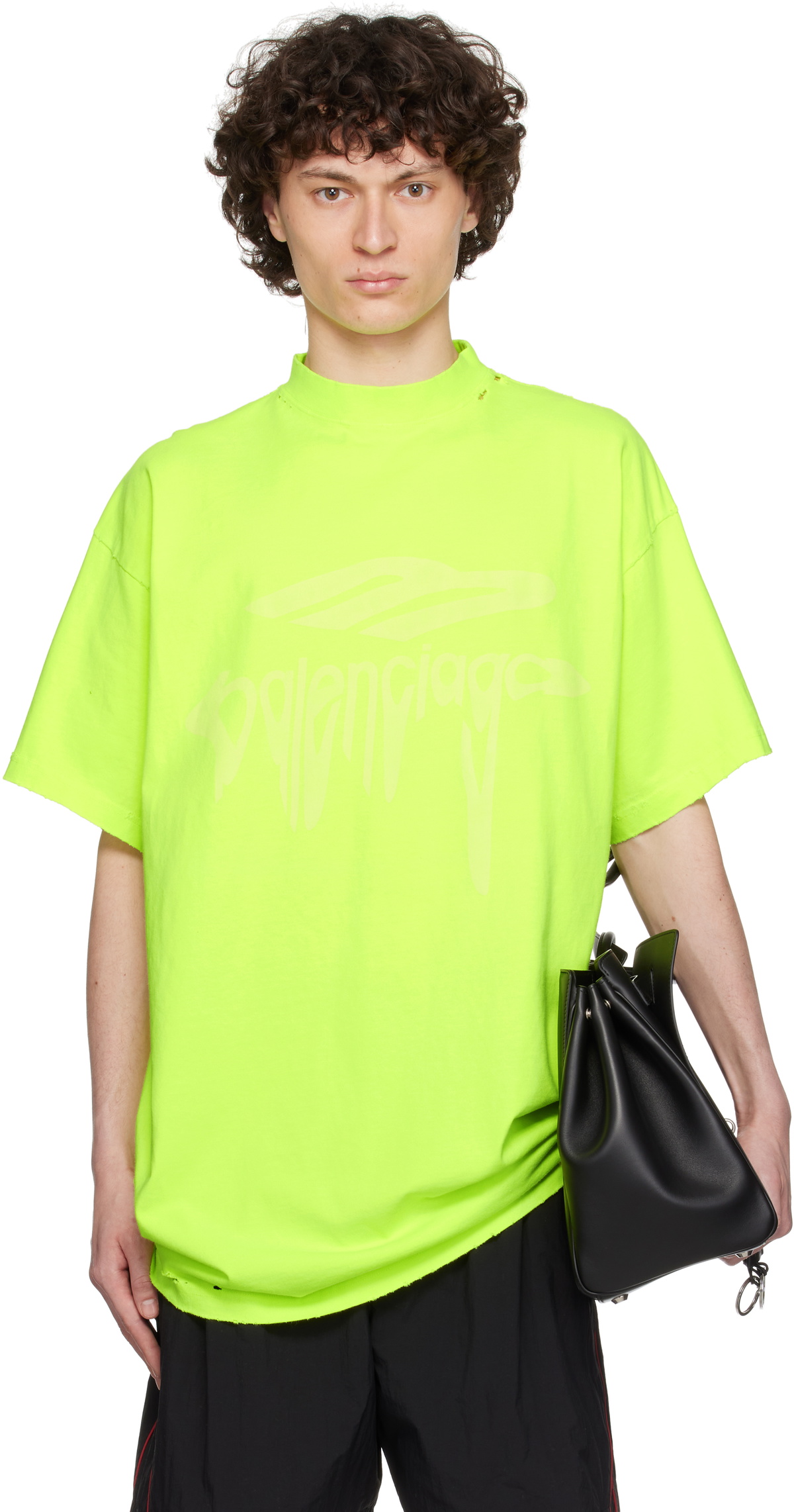 Balenciaga Yellow 3B Liquefied Oversized T-shirt Balenciaga