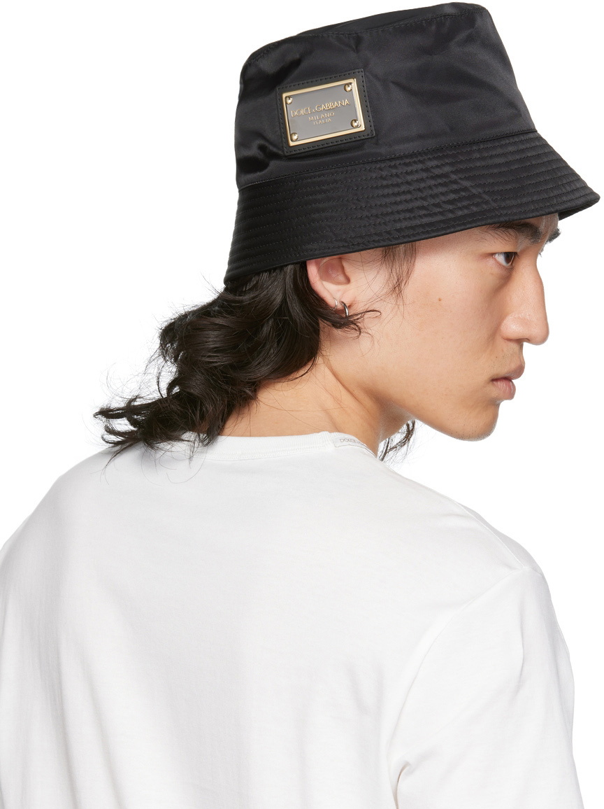 Dolce & Gabbana Black Branded Plate Bucket Hat Dolce & Gabbana