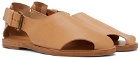 Hed Mayner Beige Leather Cut-Out Sandals