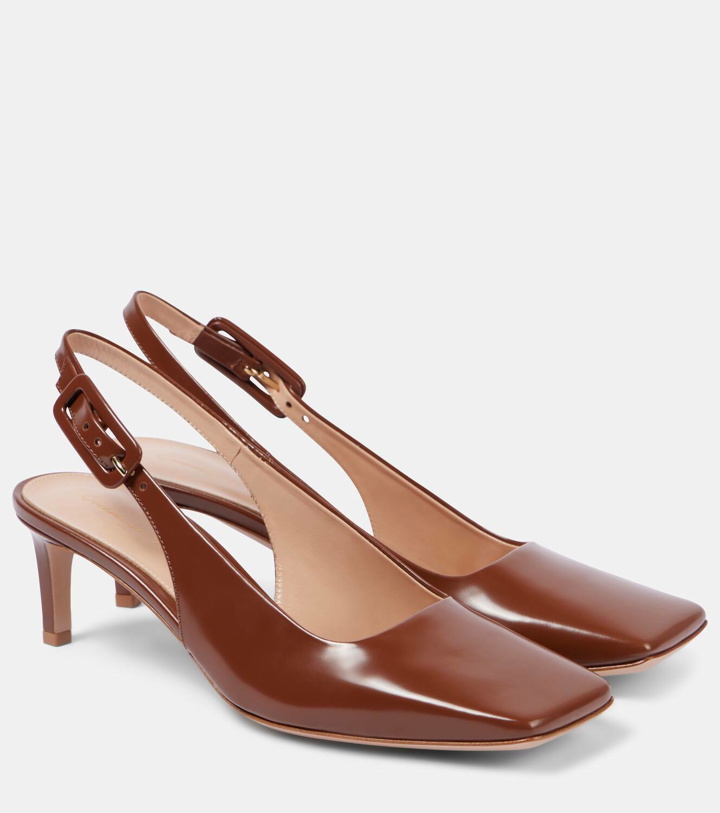 Photo: Gianvito Rossi 55 patent leather slingback pumps