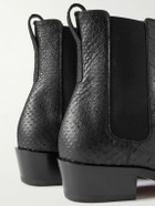 TOM FORD - Python-Effect Leather Chelsea Boots - Black