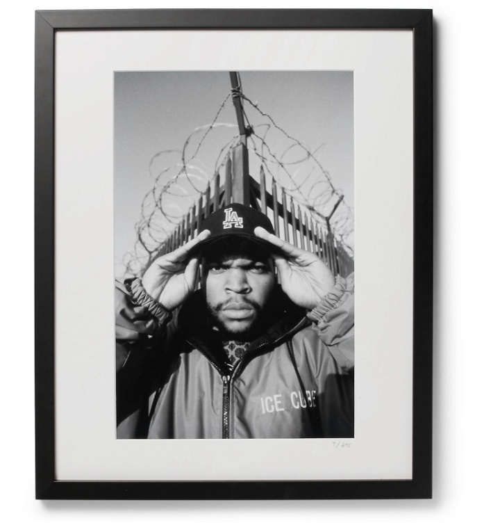 Photo: Sonic Editions - Framed 1992 Ice Cube Print, 16" x 20" - Black