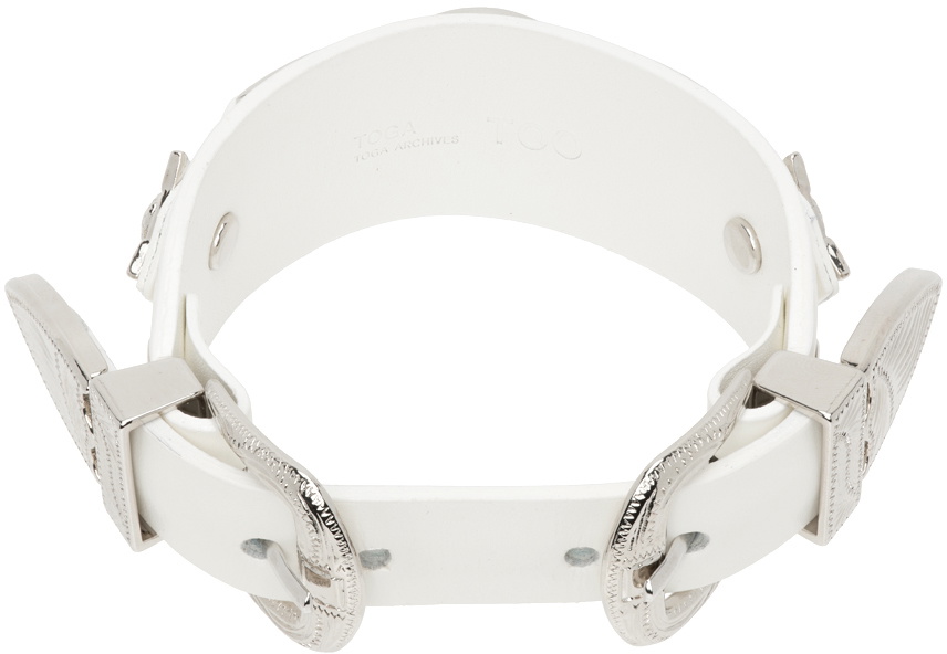 【TOGA PULLA】Double buckle bangle TOGA PULLA Double Buckle Leather Bangle Jewelry Unisex