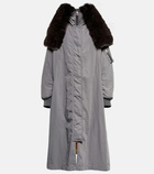 Loewe Faux fur-trimmed coat