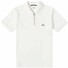 C.P. Company Men's Zipped Polo Shirt in Gauze White