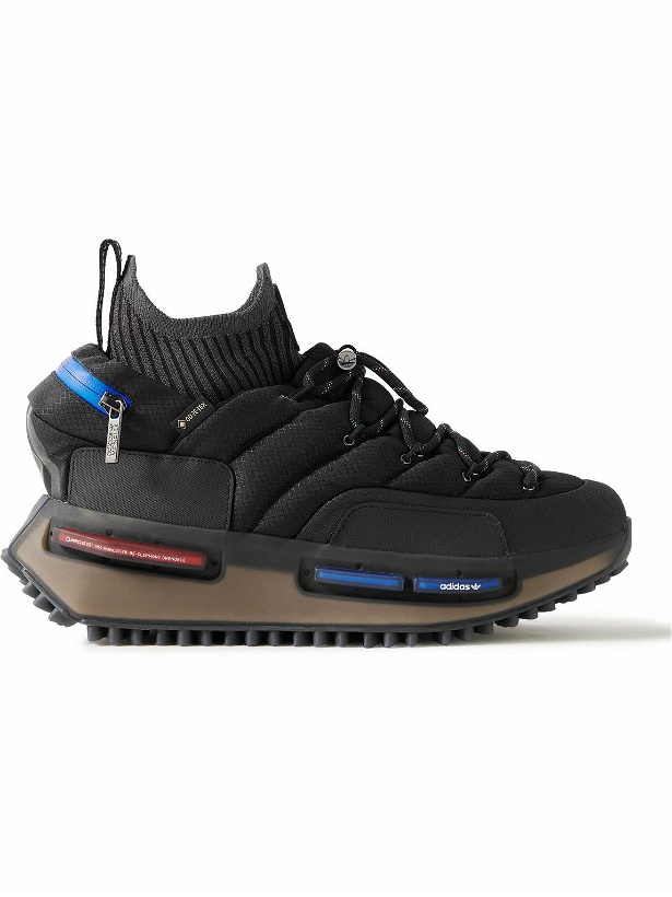Photo: Moncler Genius - adidas Originals NMD Runner Stretch Jersey-Trimmed Quilted GORE-TEX™ High-Top Sneakers - Black