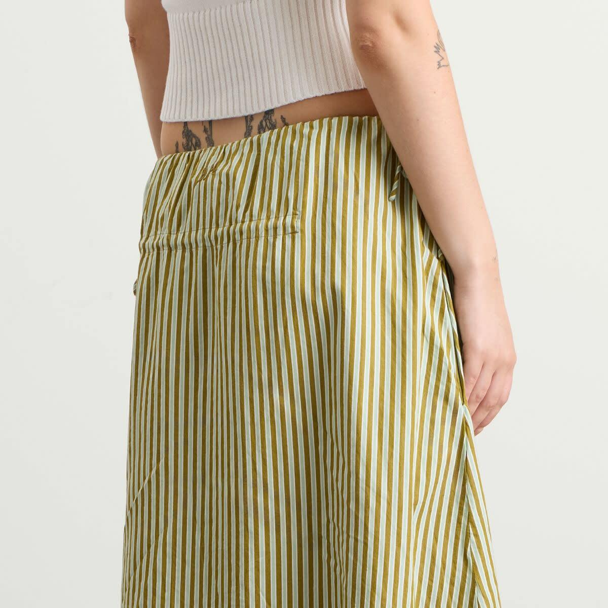 Damson Madder Women's Caspia Volume Midi Skirt in Basil