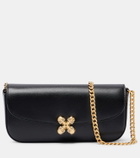 McQueen Skull Flower leather shoulder bag