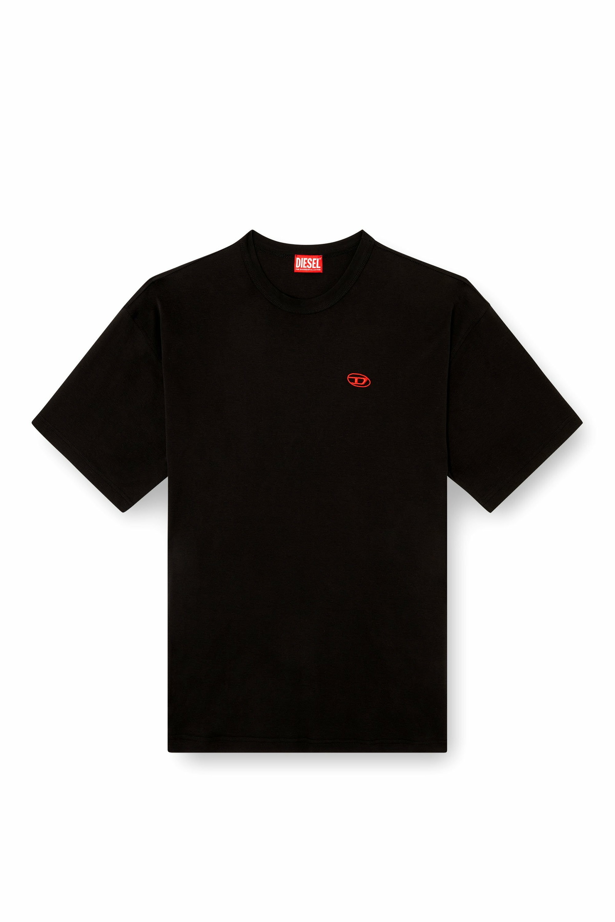 DIESELTシャツ Men's T-shirt with distressed flocked logo | Black | Diesel