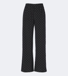 Asceno Austin polka-dot silk wide-leg pants