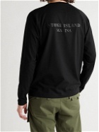 Stone Island - Logo-Embroidered Garment-Dyed Cotton-Blend Jersey T-Shirt - Black