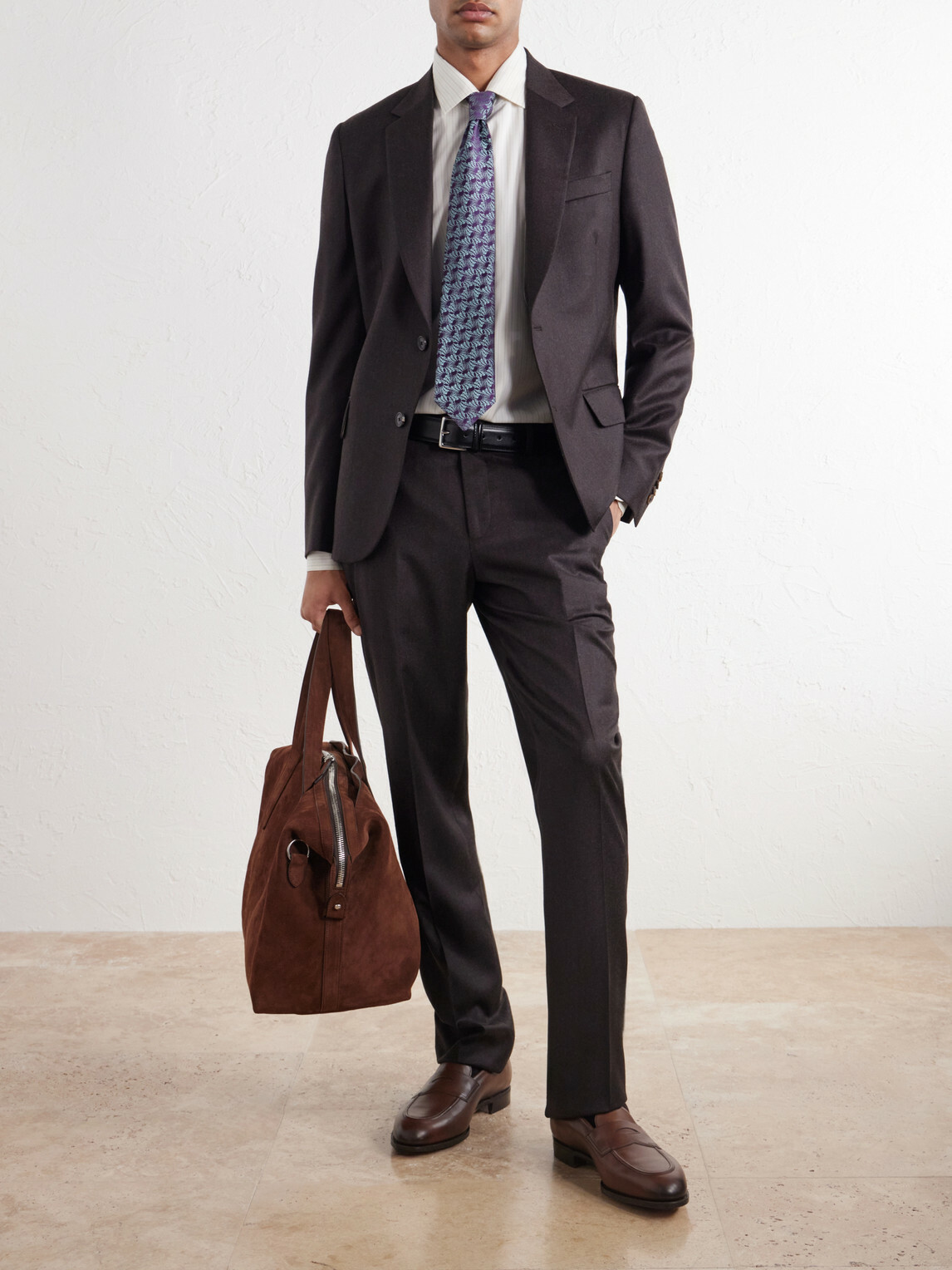 Paul Smith - Straight-Leg Wool and Cashmere-Blend Flannel Trousers - Brown