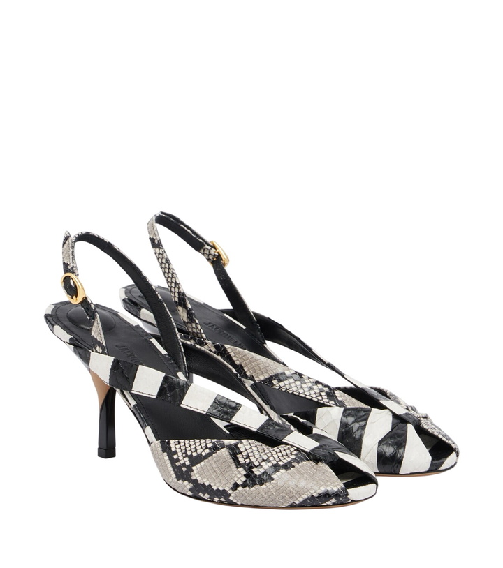 Photo: Jacquemus Poisson snake-effect leather slingbacks