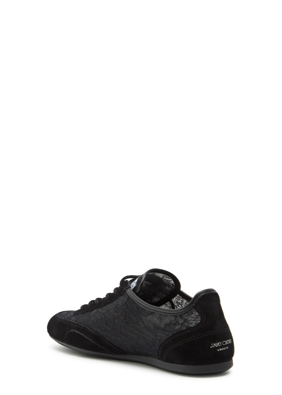 Jimmy Choo Sunny Panelled Lace Sneakers Black
