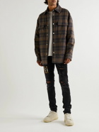 AMIRI - Checked Padded Cotton-Blend Flannel Overshirt - Brown