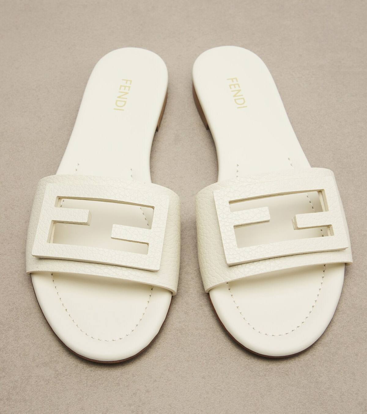 Fendi FF leather slides