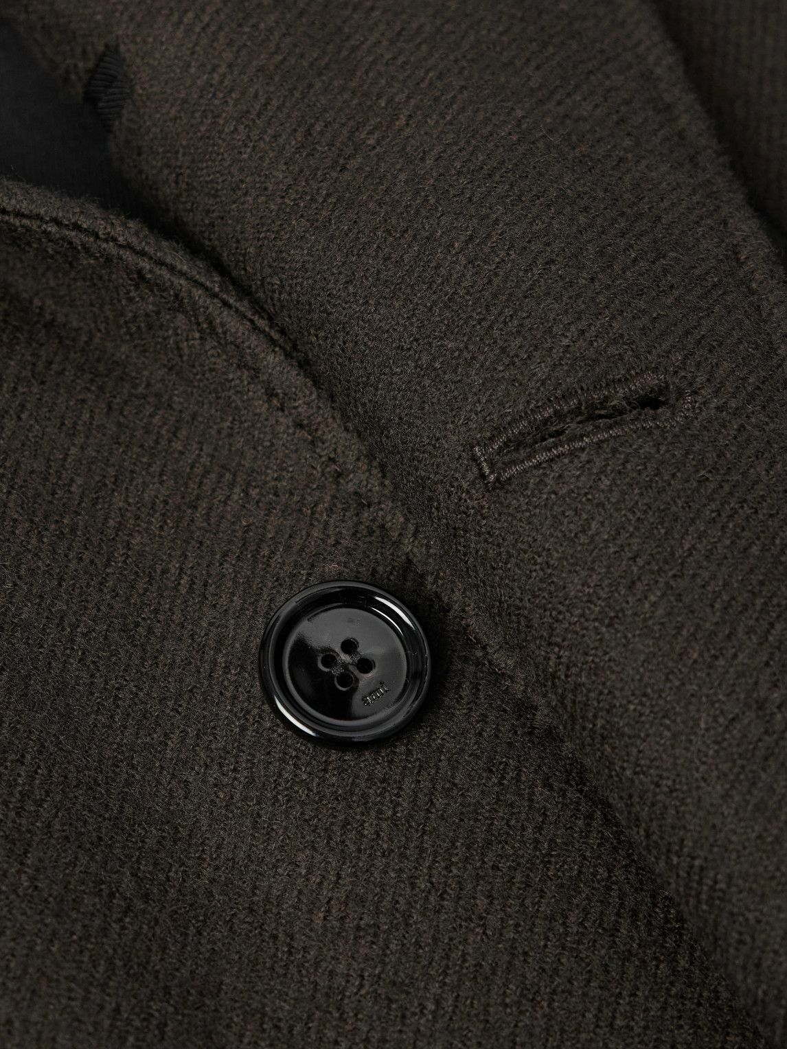 AMI PARIS - Boiled Wool-Gabardine Coat - Black