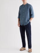 Massimo Alba - Grandad-Collar Linen-Gauze Shirt - Gray