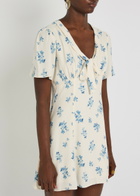 Reformation Tyra Floral-print Crepe Mini Dress White