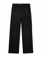 Séfr - Jiro Wide-Leg Wool-Blend Twill Trousers - Black