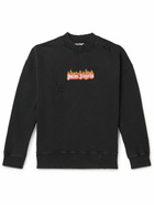 Palm Angels - Logo-Print Distressed Cotton-Jersey Sweatshirt - Black