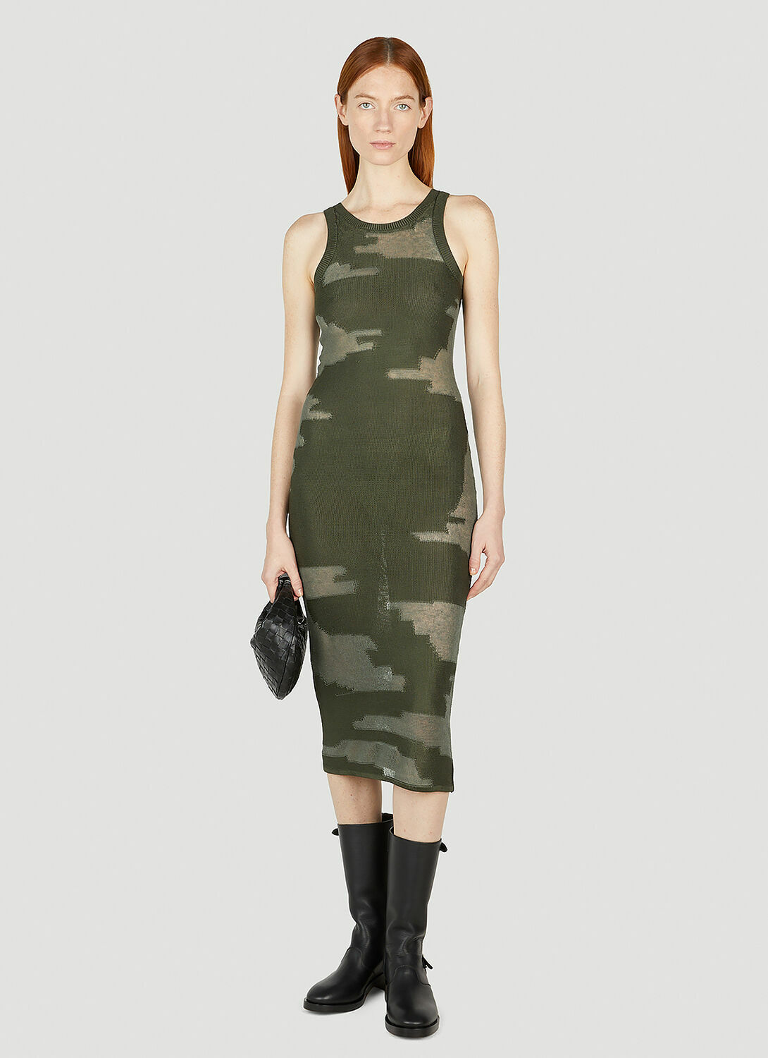 Durazzi Milano Knitted Intarsia Midi Dress