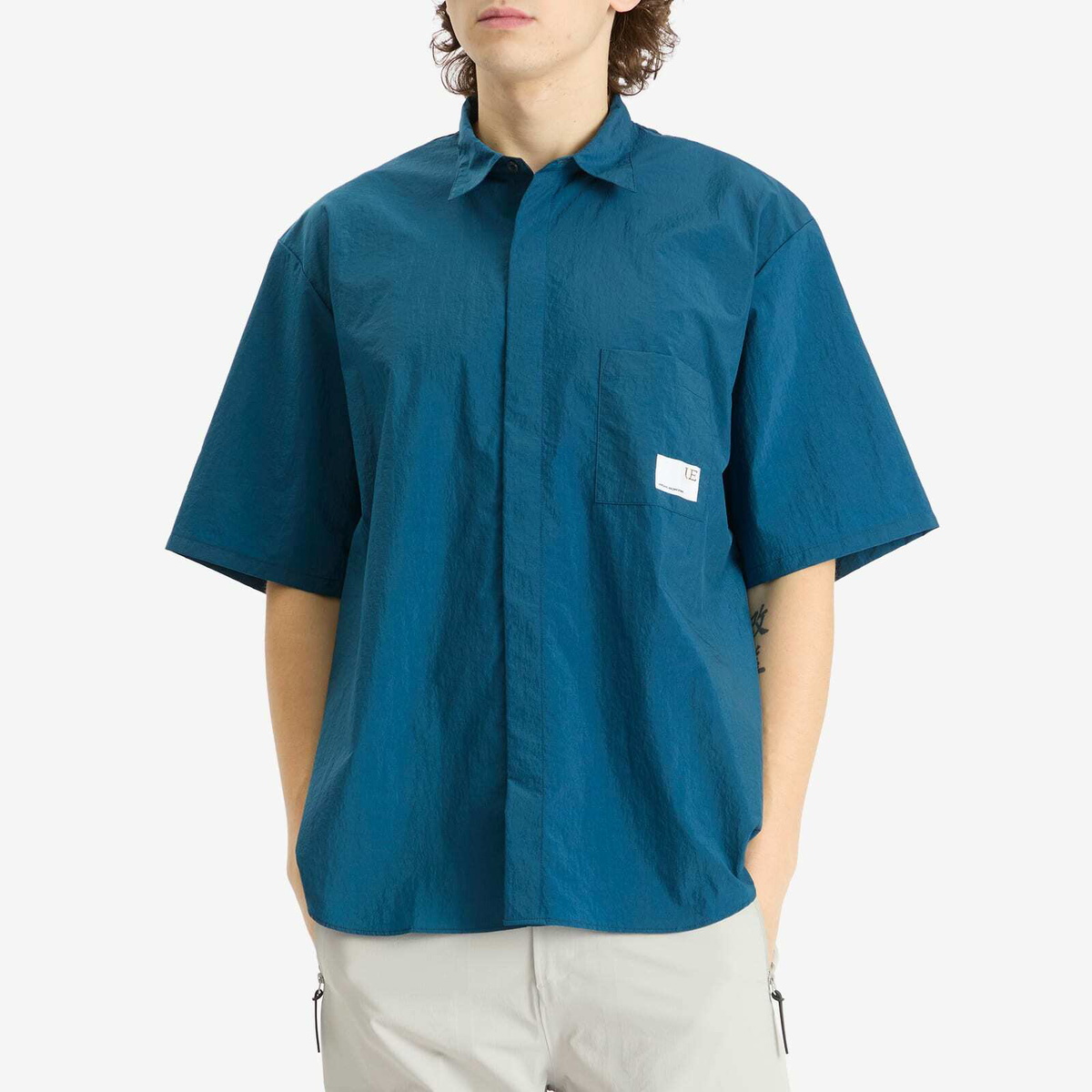 Uniform Experiment Men's Crystal Nylon Ventilation Shirt in Navy