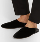 Saint Laurent - Collapsible-Heel Velvet and Leather Loafers - Black