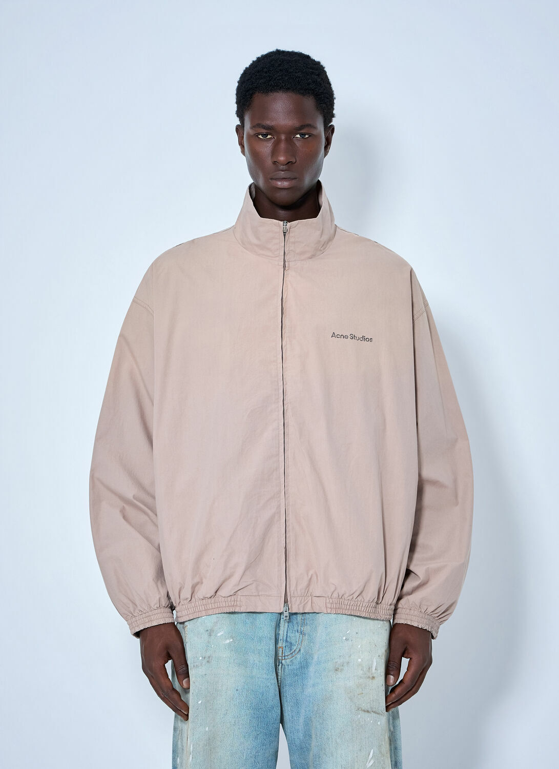 Acne Studios Logo Printed Zip-Up Jacket