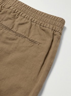 Sunspel - Straight-Leg Cotton and Linen-Blend Drawstring Trousers - Brown