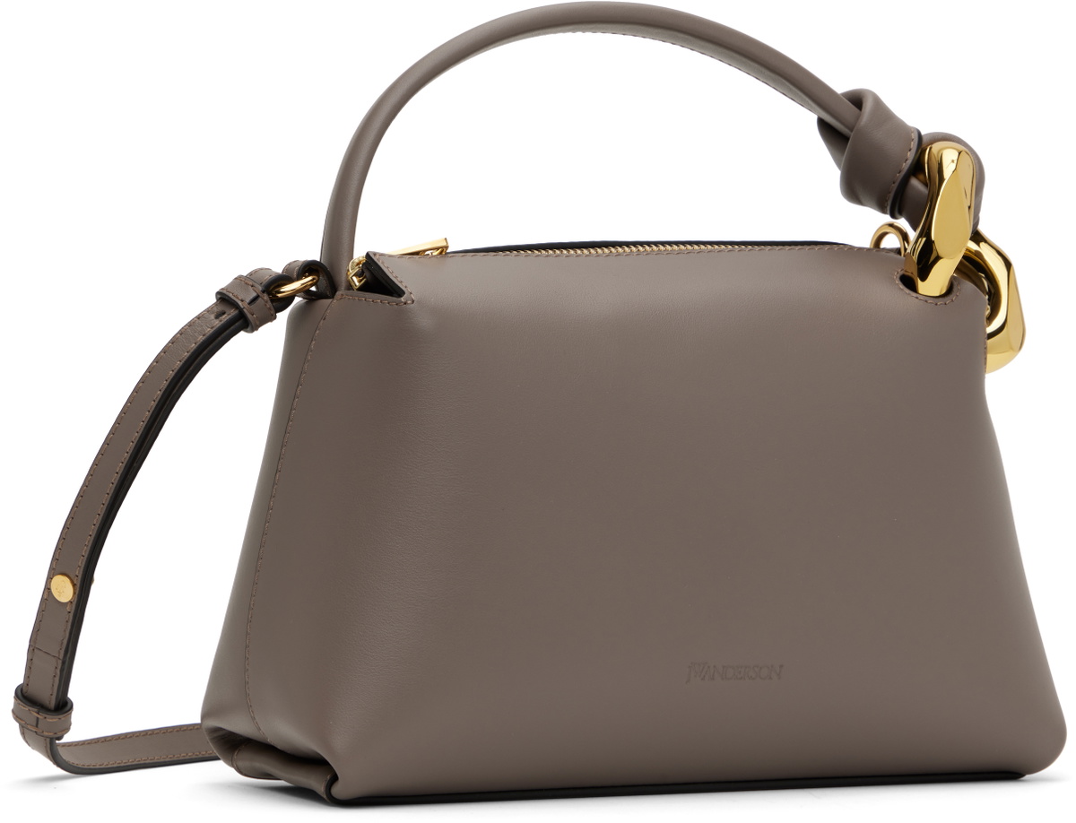 JW Anderson Taupe Small JWA Corner Leather Crossbody Bag