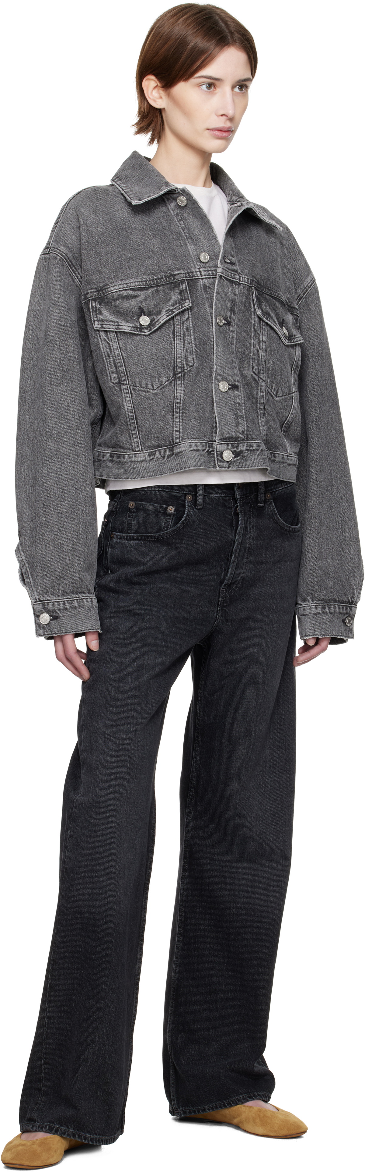 AGOLDE Gray Palmer Denim Jacket