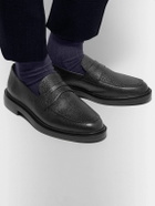 Thom Browne - Pebble-Grain Leather Penny Loafers - Black