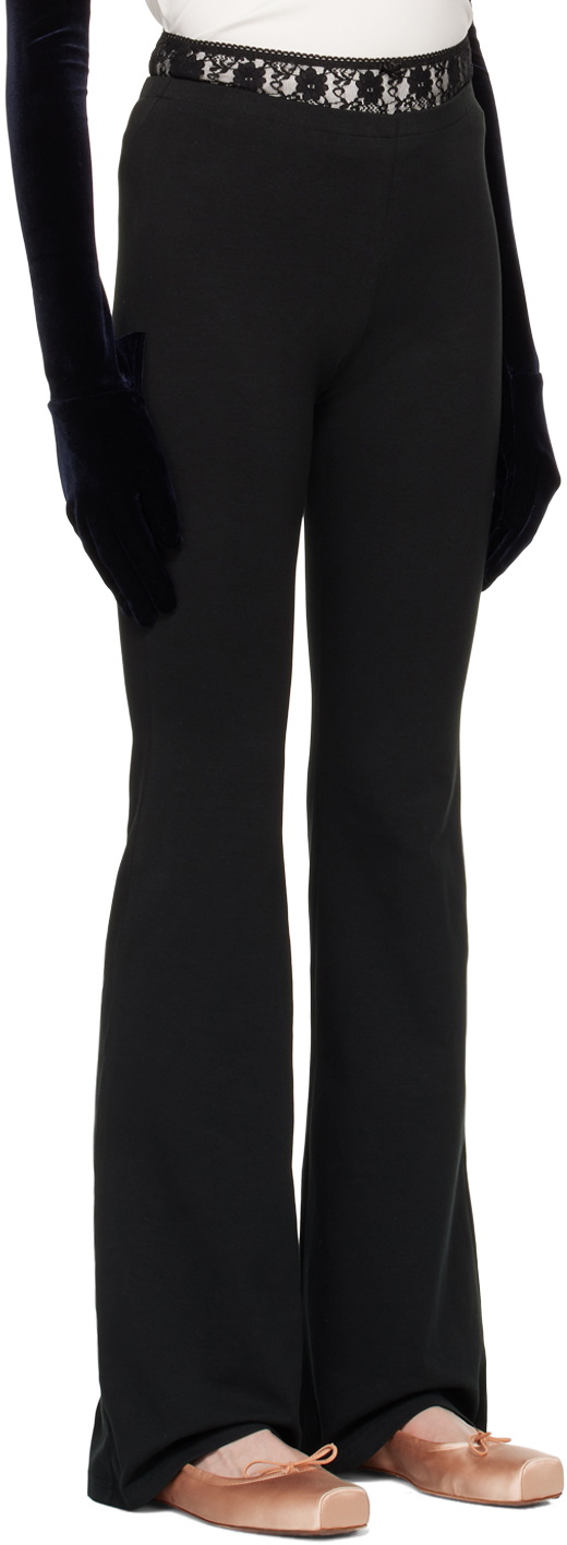 Pushbutton Black Panty Waist Lounge Pants