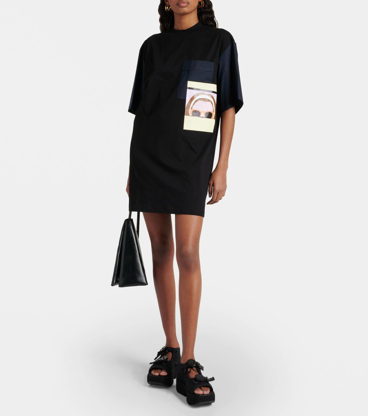 Plan C Printed cotton jersey T-shirt minidress