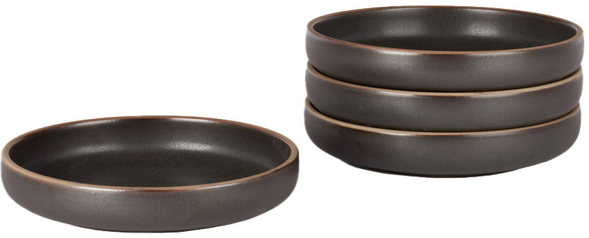 Lineage Ceramics Black Deep Lunch Plate, 4 pcs