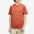 Norse Projects Men's Johannes Organic Pocket T-Shirt in Red Ochre