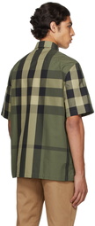 Burberry Green Cotton Check Short Sleeve Shirt