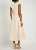 Rebecca Vallance Freja Cut-out Crepe Midi Dress Cream