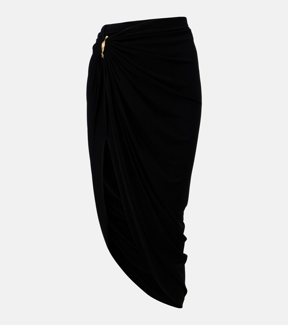 Sportmax Draped asymmetric crêpe midi skirt