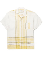 BODE - Striped Linen Shirt - White