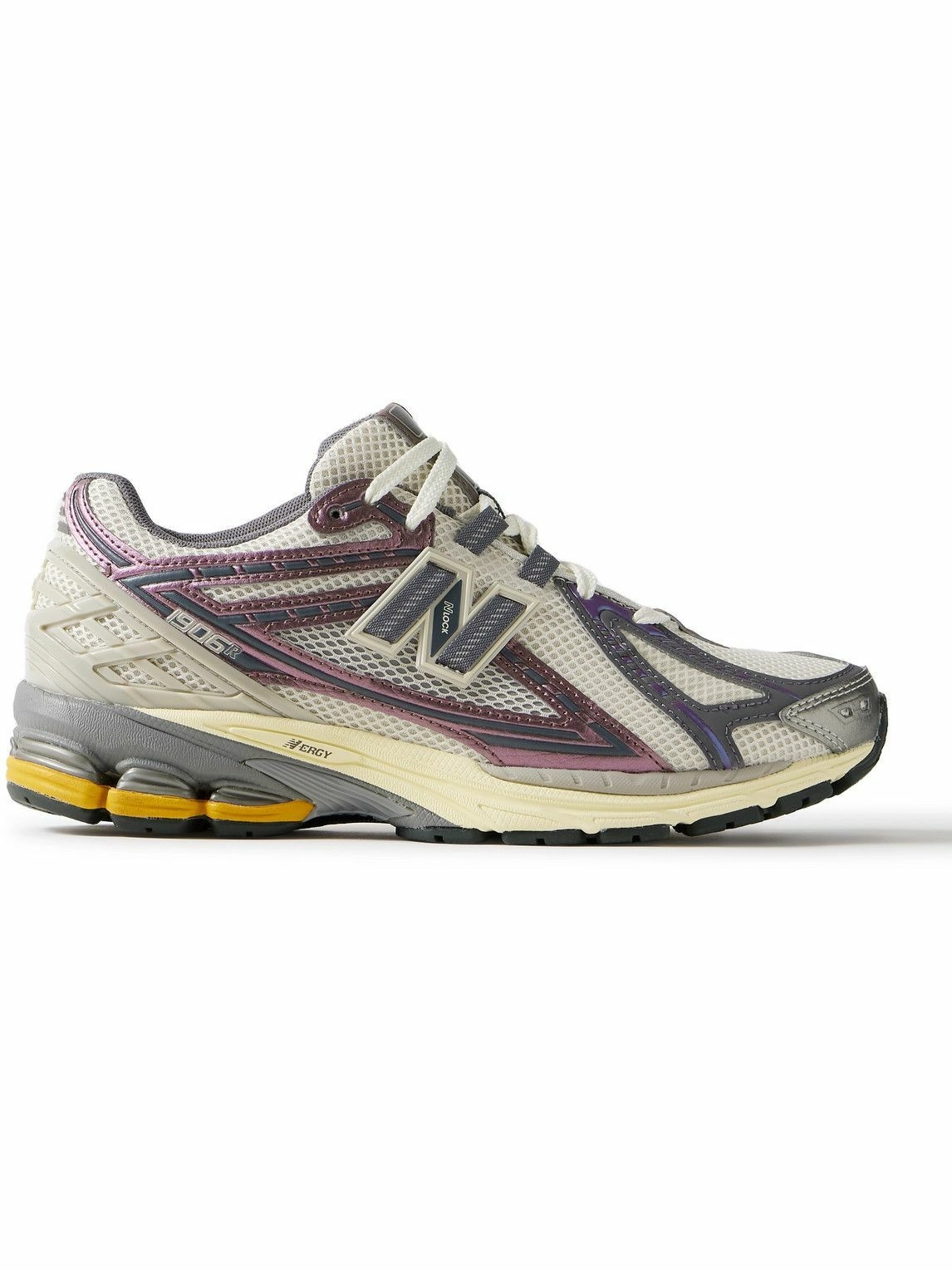 Photo: New Balance - 1906R Faux Leather and Rubber-Trimmed Mesh Sneakers - Gray