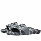 Moncler Men's Basile Camo Pool Slide in Black/Grey