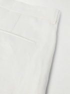 Zegna - Straight-Leg Pleated Linen-Twill Trousers - White