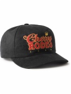 CHERRY LA - Logo-Embroidered Faux Suede Baseball Cap