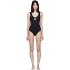 Dolce and Gabbana Black Contrast One-Piece Swimsuit