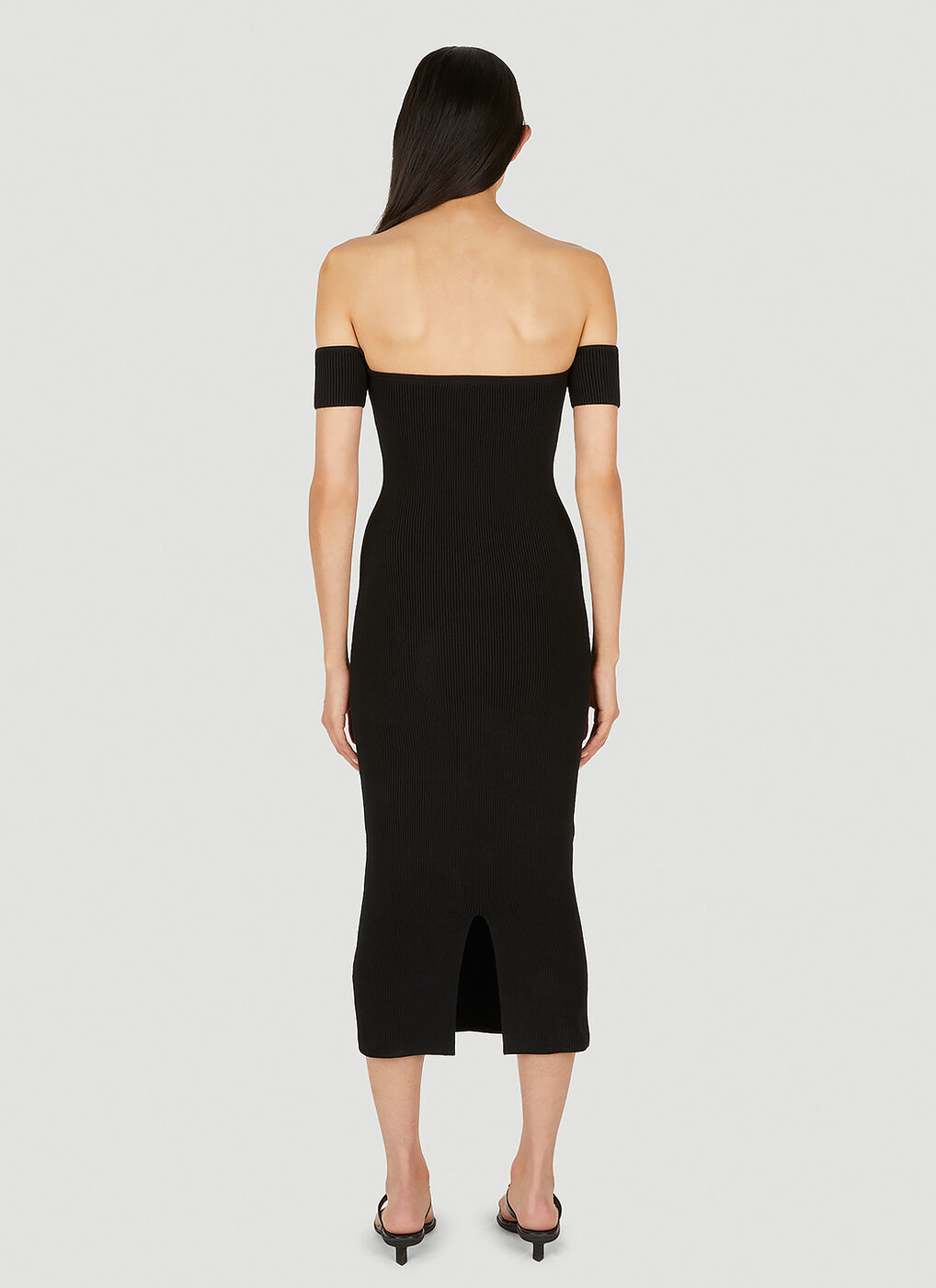 Pinched Contour Mid Length Dress in Black Helmut Lang