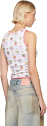 Casablanca White Frill Tank Top