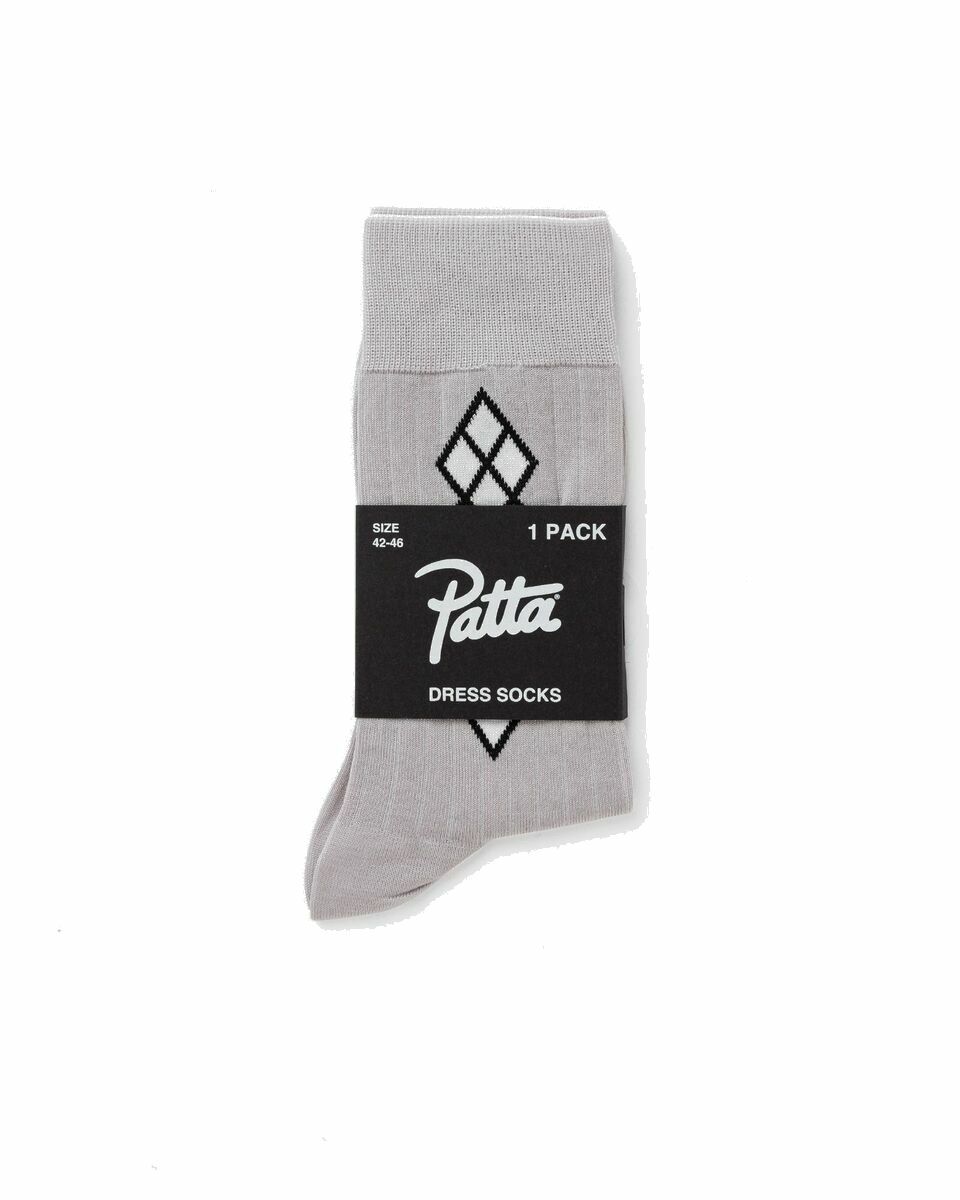 Photo: Patta Argyle Dress Socks Grey - Mens - Socks