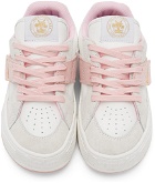Palm Angels White & Pink Snow Low Sneakers